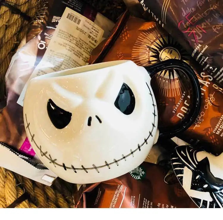 1pc 600ml Halloween Skull Mug with Handle Lidless Ceramic Cup Funny Coffee Cup Mocha Mug Halloween Gift Home Decor - Charlie Dolly