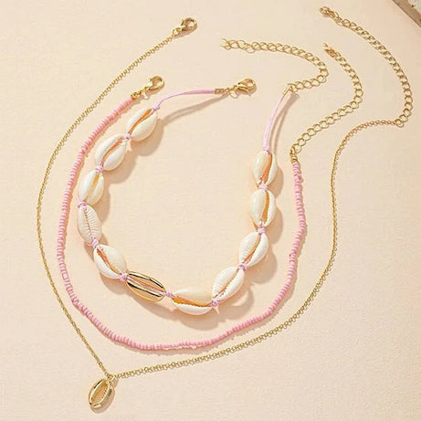 Beach Seashell and Starfish Handmade Beaded Boho Choker