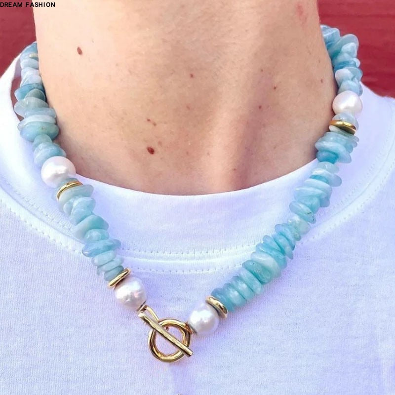 Summer Fashion Classic Irregular Green Shell Stone Short Necklace OT Button Copper Alloy Sea Shell Pendant Beach Choker Gift - Charlie Dolly