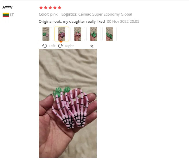 2 Pcs/Set New Skull Hand Bone Hairpin Gripper Ghost Skeleton Hair Clips Hairclips Bone Claw Hair Accessories Mujer Hairclip - Charlie Dolly