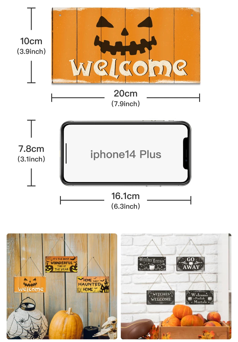 Putuo Decor Halloween Wooden Hanging Pendant Door Sign Pumpkin Ghost Bat Swith Greeting Doorplate Wood Crafts Happy Halloween Da - Charlie Dolly