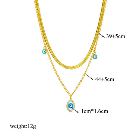 Butterfly, Moon Lock & Evil Eye Multilayer Boho Choker Necklace, Witchy Layered Talisman