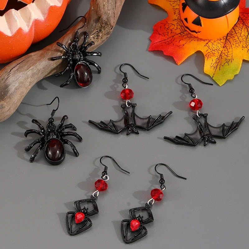 Funny Spider Webs Bats Skeletons Butterflies  Stud Earrings for Women Fashion Jewelry Minimalist Accessories Wholesale Halloween - Charlie Dolly