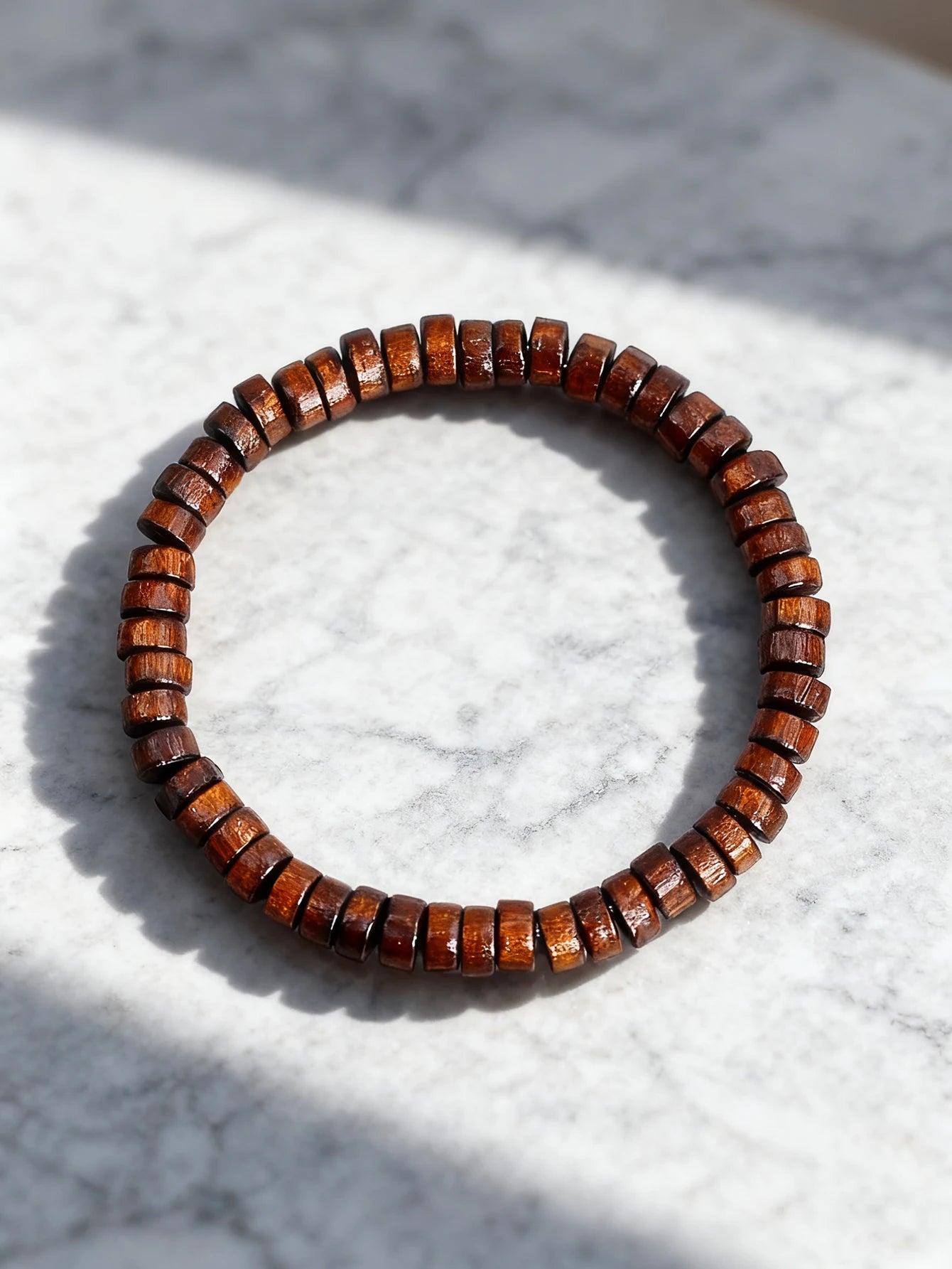 Handmade Bracelet Natural Stone Wood Slice Bead Retro 6x2mm for Vigour & Protection Healing Crystal Spiritual Jewelry Women Gift