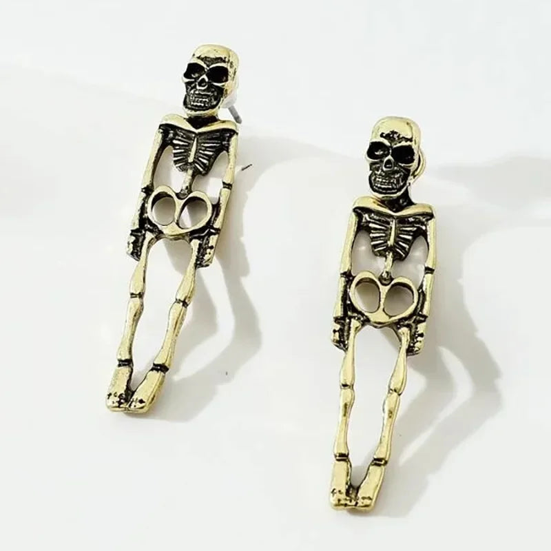 New Halloween Skull Skeleton Drop Earrings for Women Fashion Trend Gothic Jewelry Gift Hip Hop Rock Cool Dropped Earrings Men - Charlie Dolly