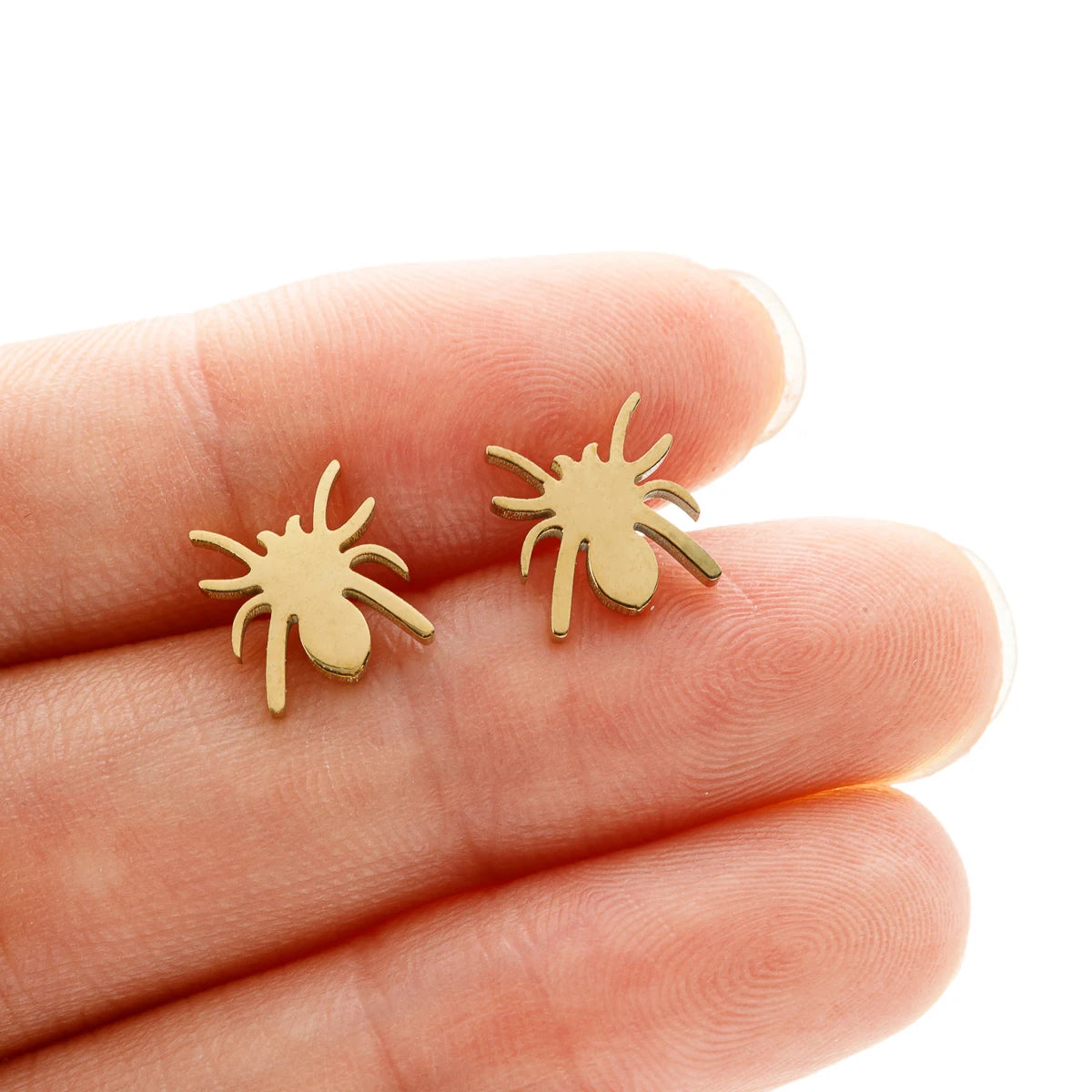 Cartoon Spider And Web Stainless Steel Stud Earrings For Women Punk Black Animal Bat Piercing Earings Halloween Party Gifts - Charlie Dolly