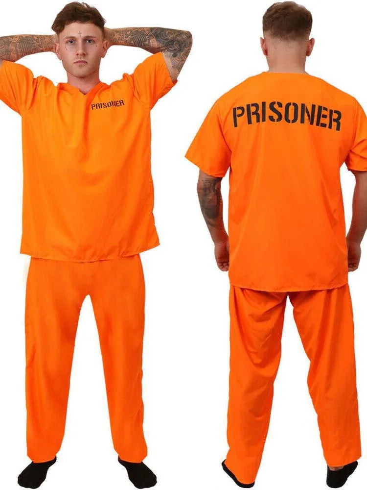 Halloween Adult Kid Prison Uniform Cosplay Wardrobe Set Masquerade Party Performance Stage Costume Prop - Charlie Dolly