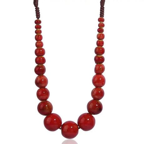 Big Ceramic Bead Handmade Long Necklace Jewelry