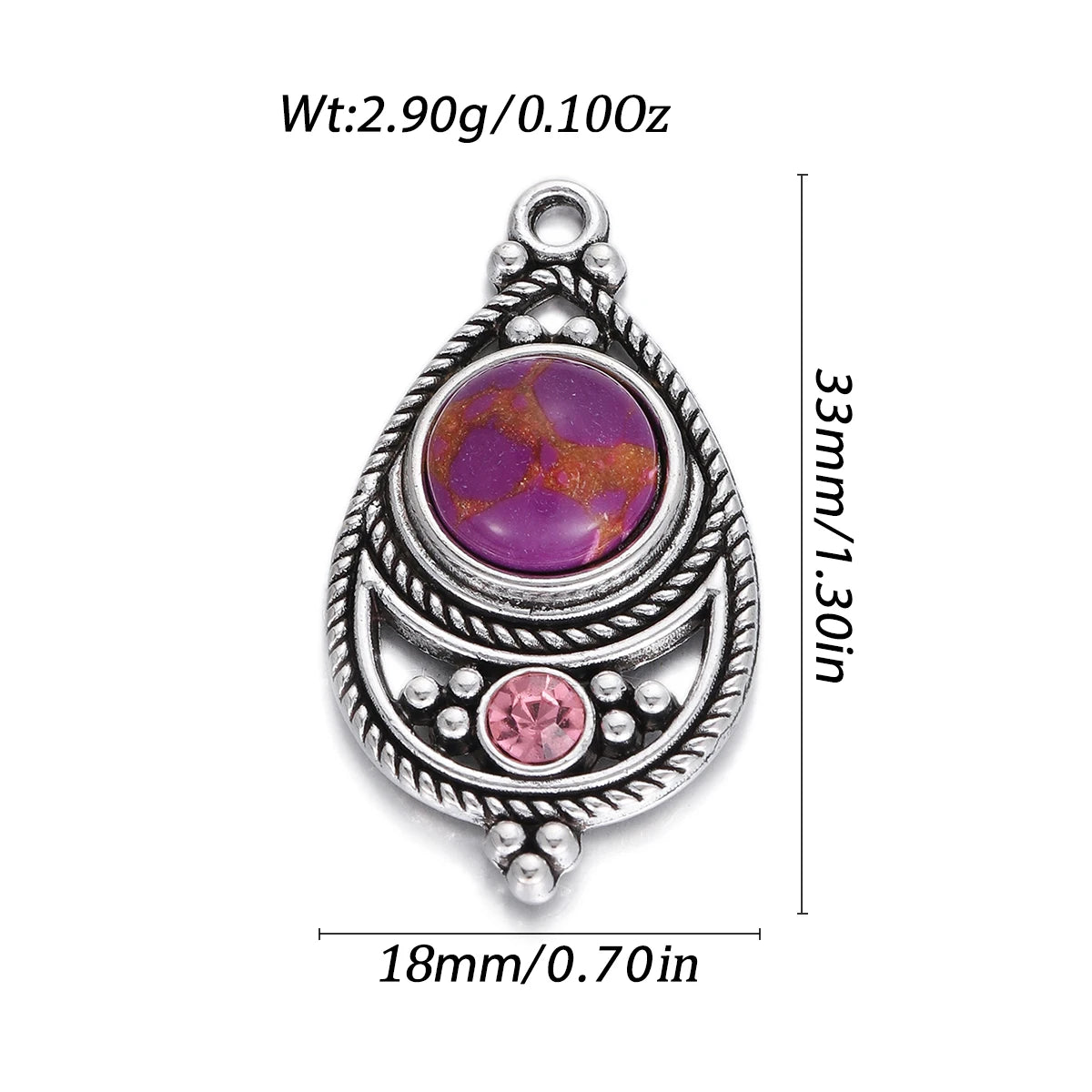 Boho Natural Stone Crystal Geometric Pendant Charms Pendants Earring Necklace Diy Women Jewelry Making Accessories