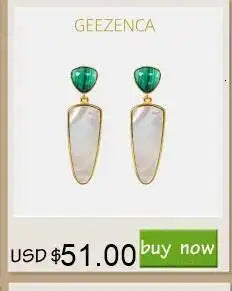 GEEZENCA 925 Silver Gold Plated Lapis Lazuli Bar Charm Dangle Drop Earrings Women CZ Geometric Oblong Simple Trendy Earring Gift