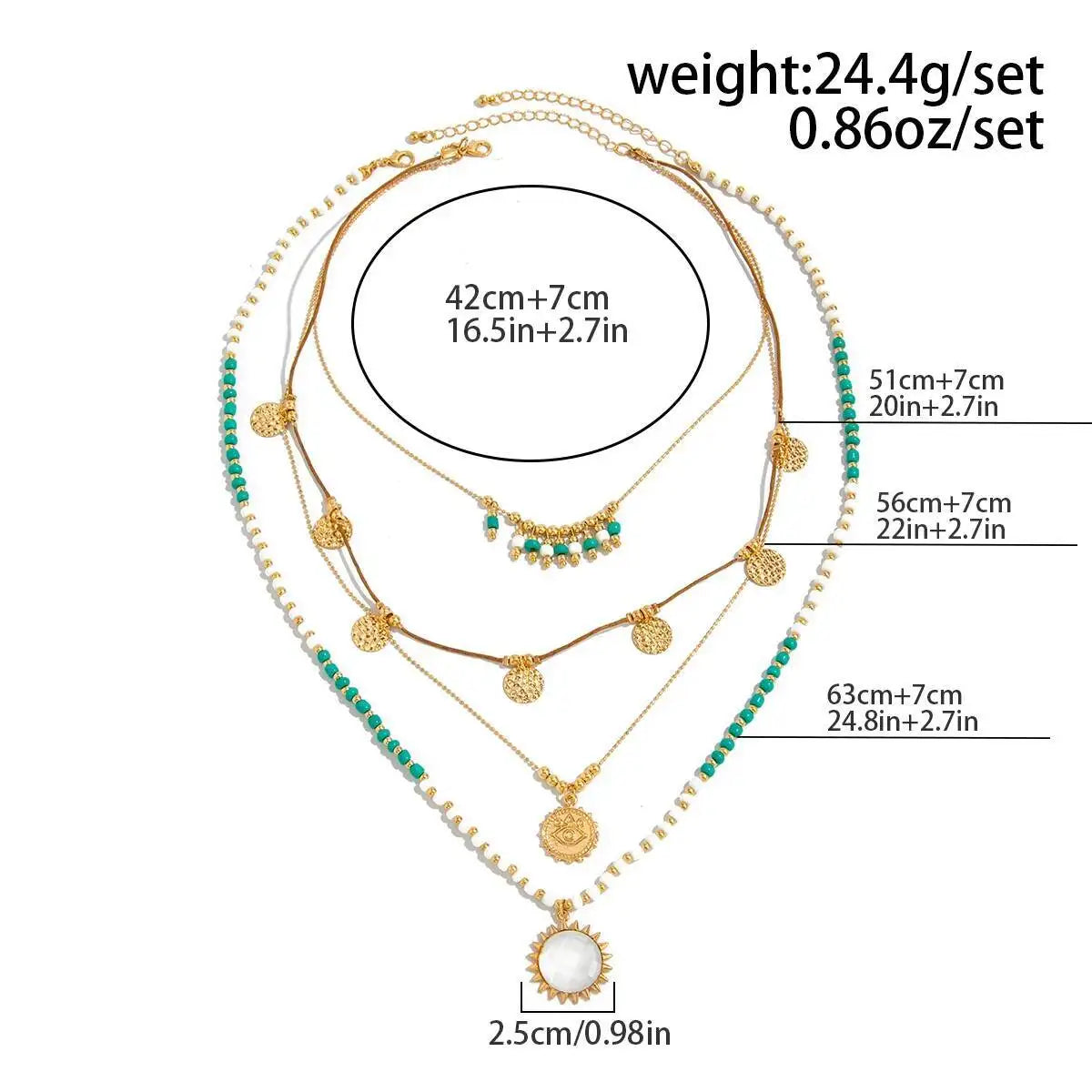 Round Coin Tassel Beaded Choker Necklace Jewelry