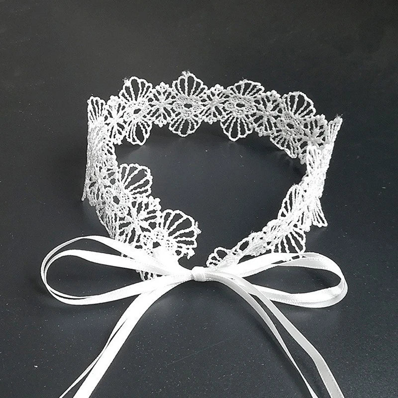 Black Lace Choker For Women Girls Gothic Bowknot Choker With Long Ribbon Lolita Clavicle Chain Necklace Halloween Jewelry Gift - Charlie Dolly