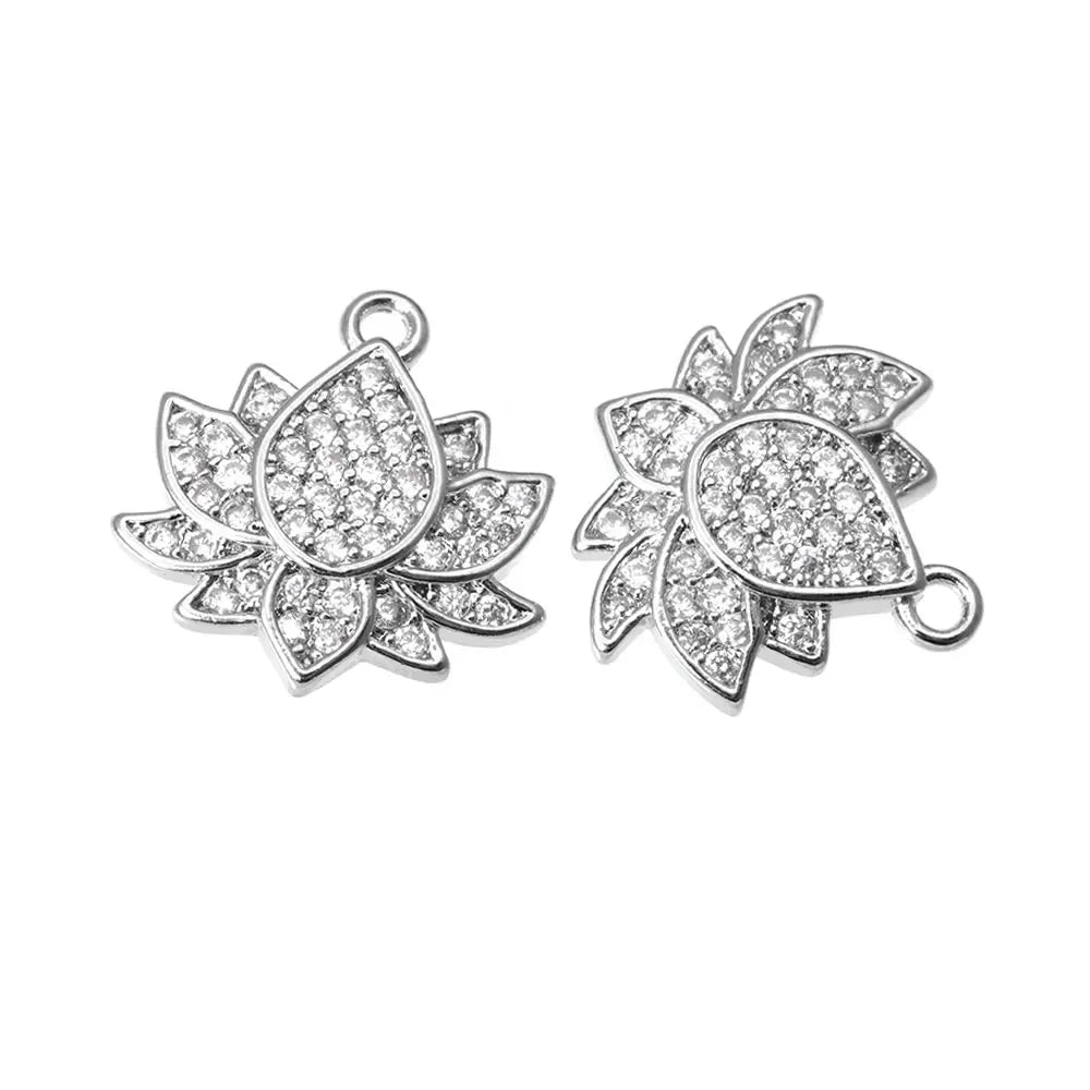 18K Gold Color Brass Lotus Flower Charms Pendants High Quality Diy Necklace Earrings Jewelry Making Accessories