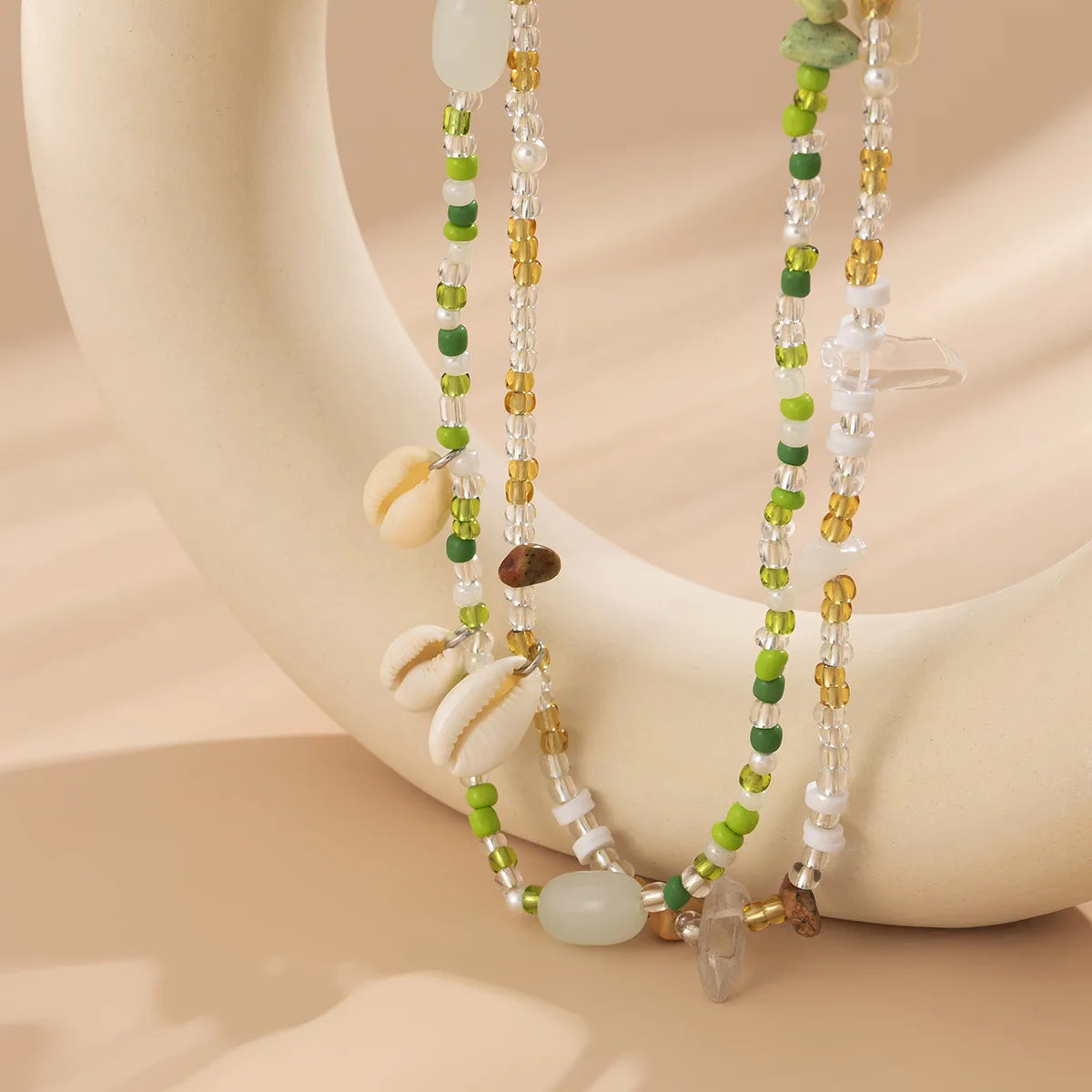 European American Sexy Handmade Colour Beads Shell Waist Belly Belt Chain Irregular Natural Stone Belly Chains Boho Body Jewelry
