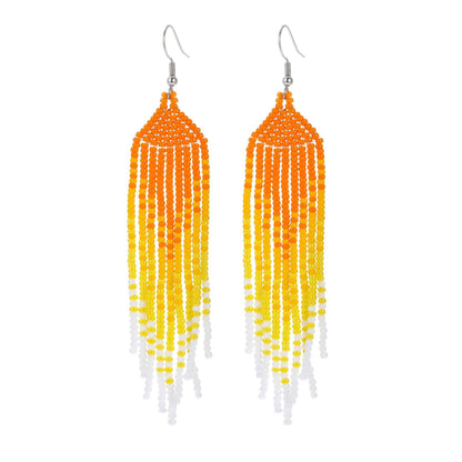 LIMAX Bohemian Earrings 2022 Beads Long Earrings Ethnic Style Drop Earings Fashion Jewelry Bijoux Femme Statement Earrings