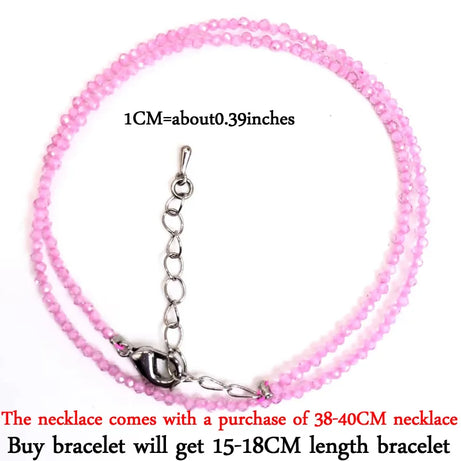 2mm Gemstone Beaded Necklace & Bracelet