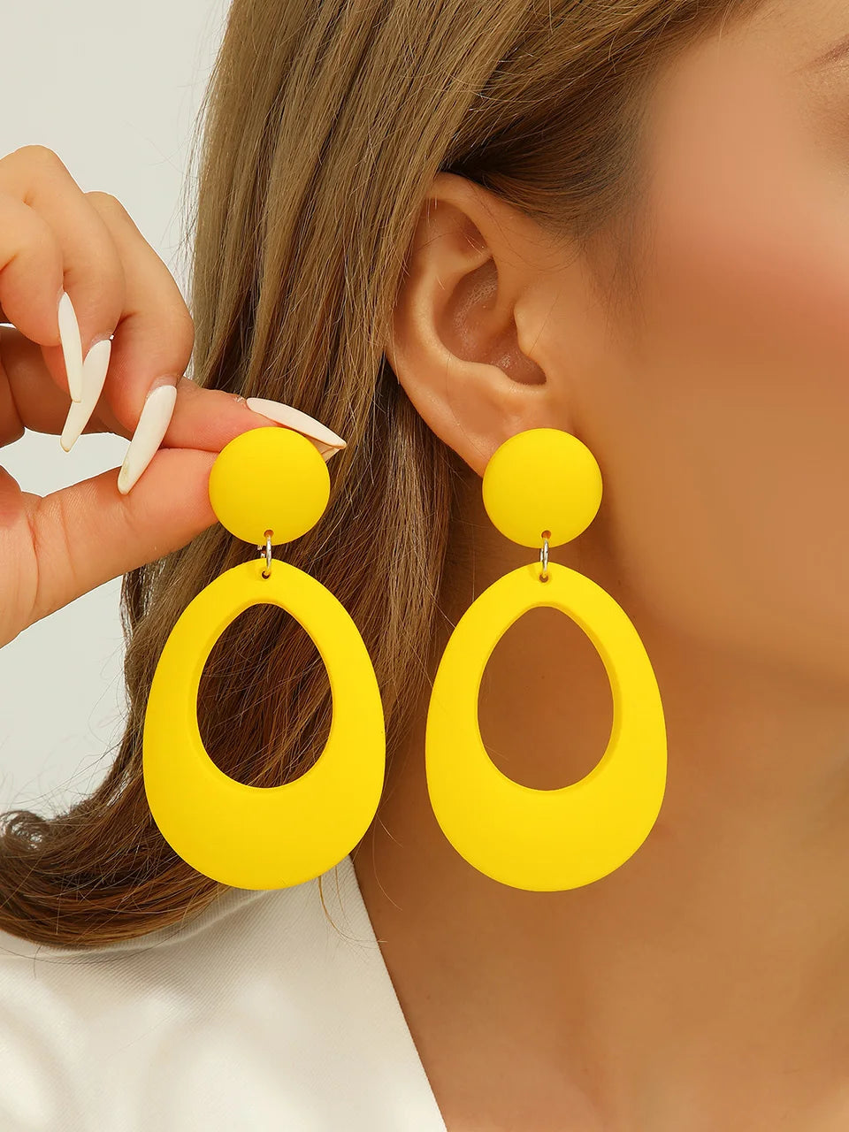 Colorful Acrylic Geometric Drop Earrings for Women Trendy Lightweight Boho Chic Dangle Jewelry Fashion Accessory