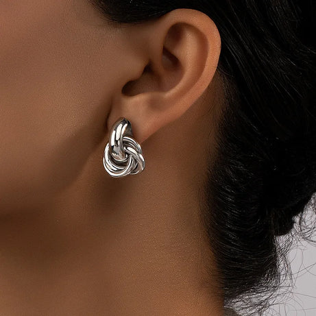Twisted Corkscrew Gold Silver Hoop Earrings Jewelry