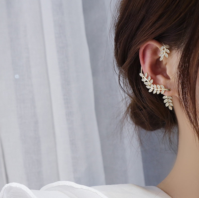 Shining Zircon Butterfly Ear Cuff Earrings for Women Girls Fashion 1pc Non Piercing Ear Clip Ear-hook Party Wedding Jewelry Gift - Charlie Dolly