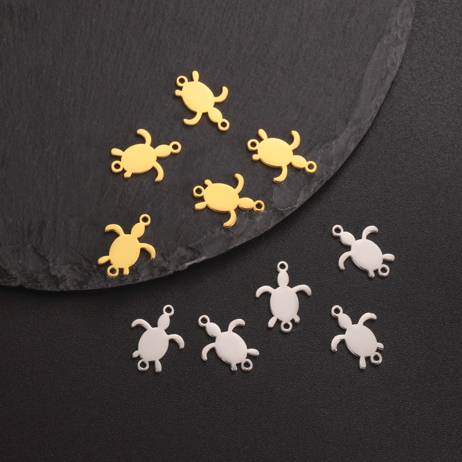 5 pieces of lotus shell stainless steel bracelet pendant necklace small sun shell pendant DIY necklace bracelet earrings jewelry