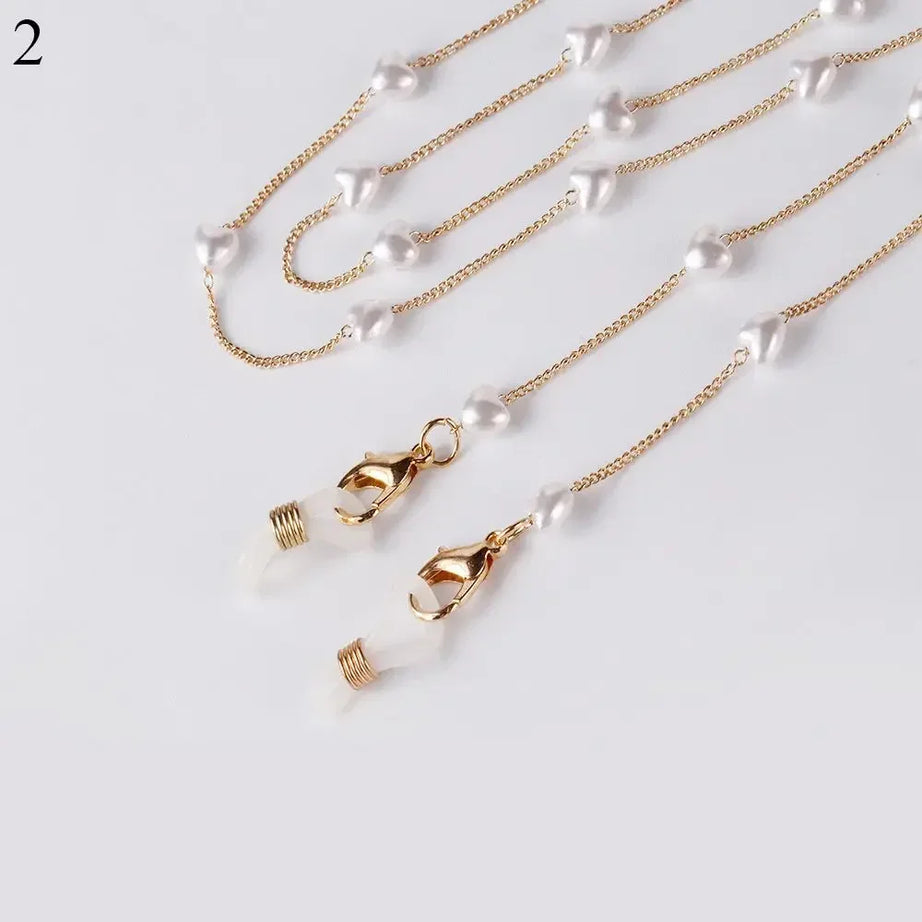 Pearl and Shell Beaded Sunglasses Chain Lanyard