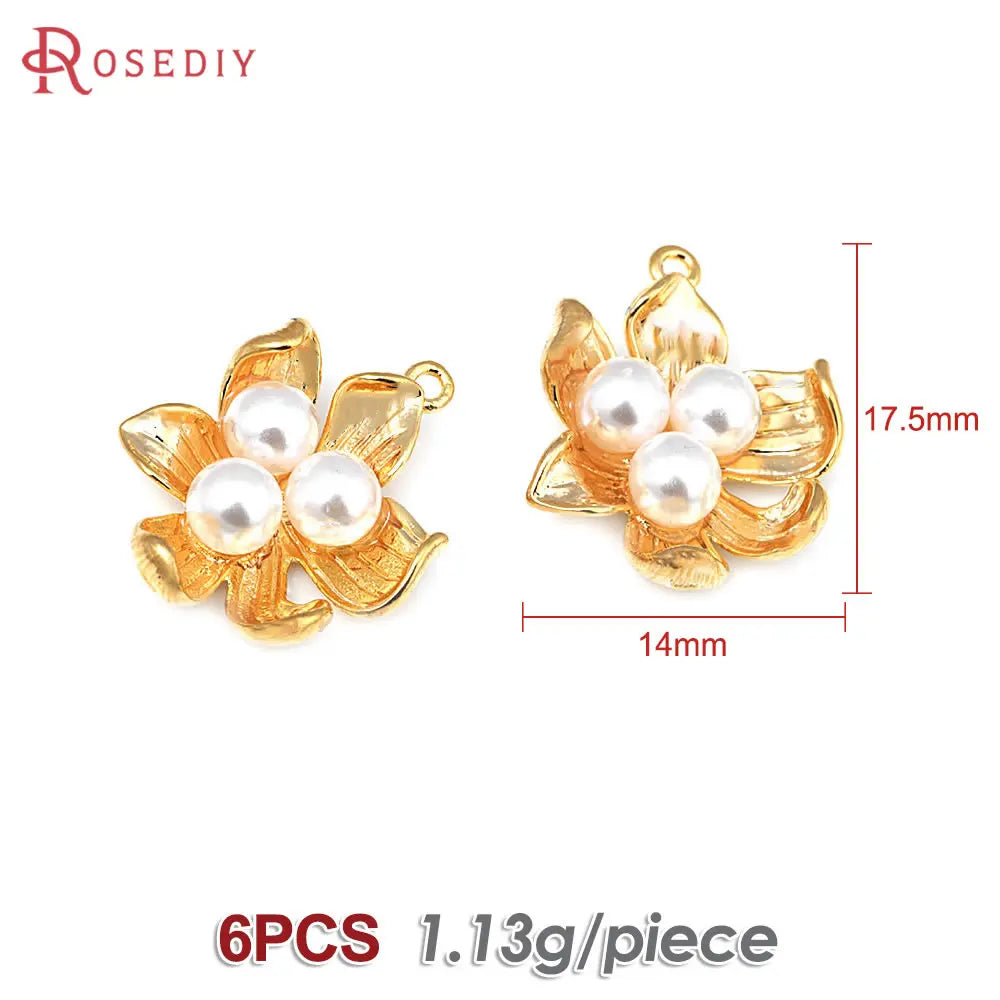 18K Gold Color Brass Lotus Flower Charms Pendants High Quality Diy Necklace Earrings Jewelry Making Accessories