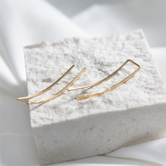 925 Silver Grillz Piercing Earrings Jewelry Ear Cuff Charm Handmade Hammered Gold Filled Brincos Earrings For Women Oorbellen - Charlie Dolly