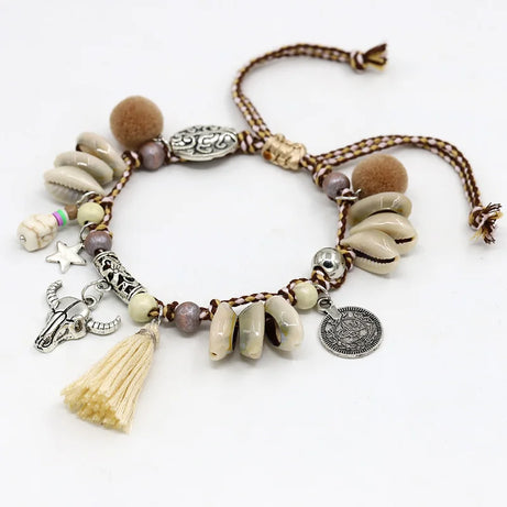Shell and Tassel Barefoot Boho Ankle Bracelet