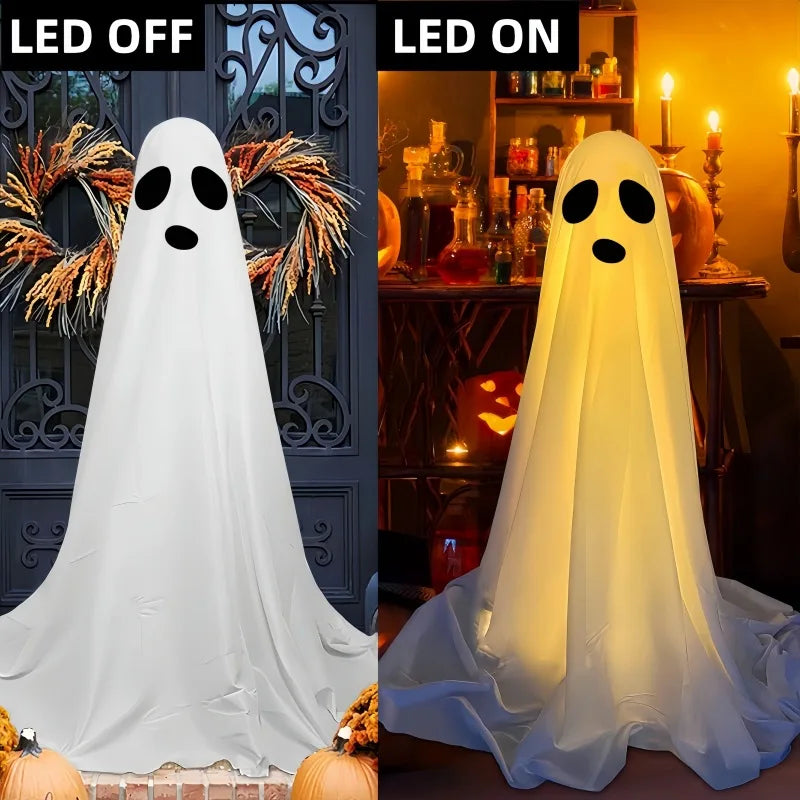 Halloween Patio Decor Outdoor Halloween Party Decor Indoor Spooky Ghost Standing Decor with String Lights Halloween Ghost Lights - Charlie Dolly