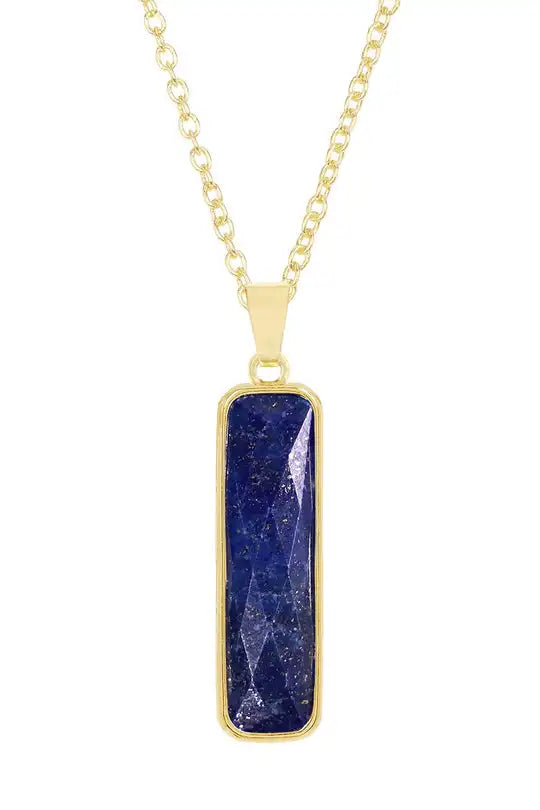 Lapis Lazuli Rectangle Earrings Pendant Necklace Jewelry