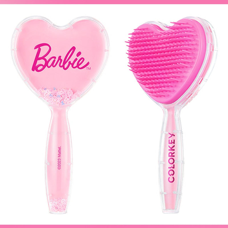 Fashion Girls Barbie Cosmetic Handheld Mirror Anime Kawaii Pink Hairpin Shark Clip Comb Ladies Handle Makeup Mirrors Accessories - Charlie Dolly