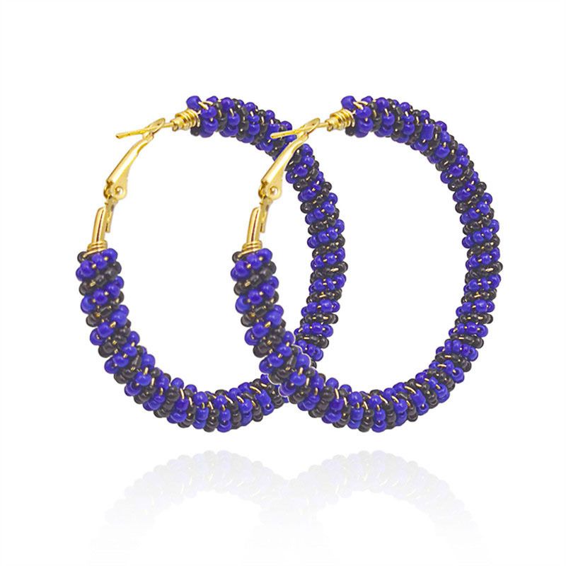 Exaggerate Bohemia Hoop Earring Colorful Beaded Fashion Women Hoops Trendy Big Beads Earring Boho Statement Jewelry Wholesale - Charlie Dolly