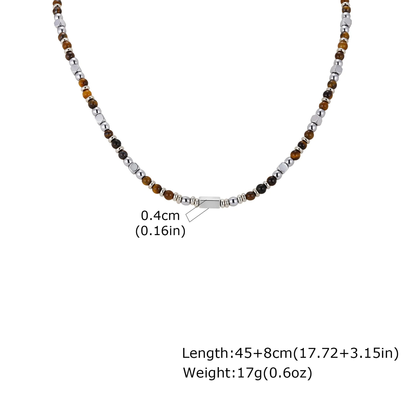 Natural Stone Unisex Beaded Necklace