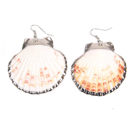 Natural Shell Scallop Drop Earrings Jewelry