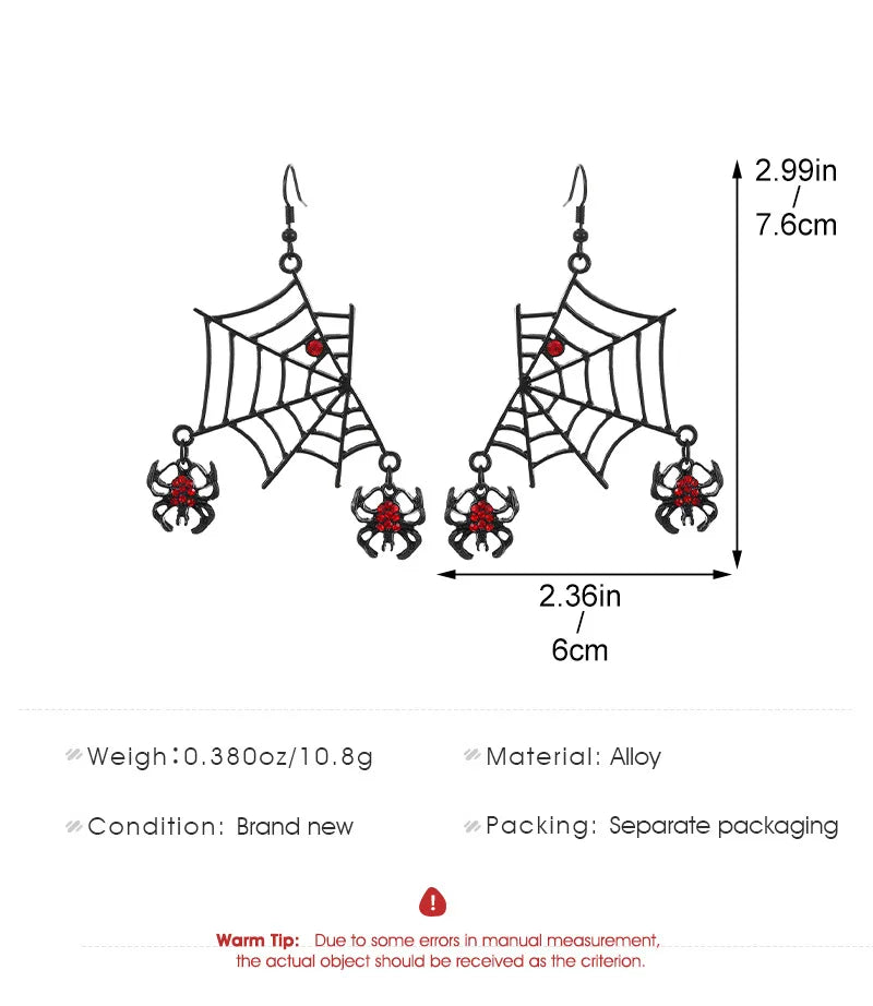 Funny Spider Webs Bats Skeletons Butterflies  Stud Earrings for Women Fashion Jewelry Minimalist Accessories Wholesale Halloween - Charlie Dolly