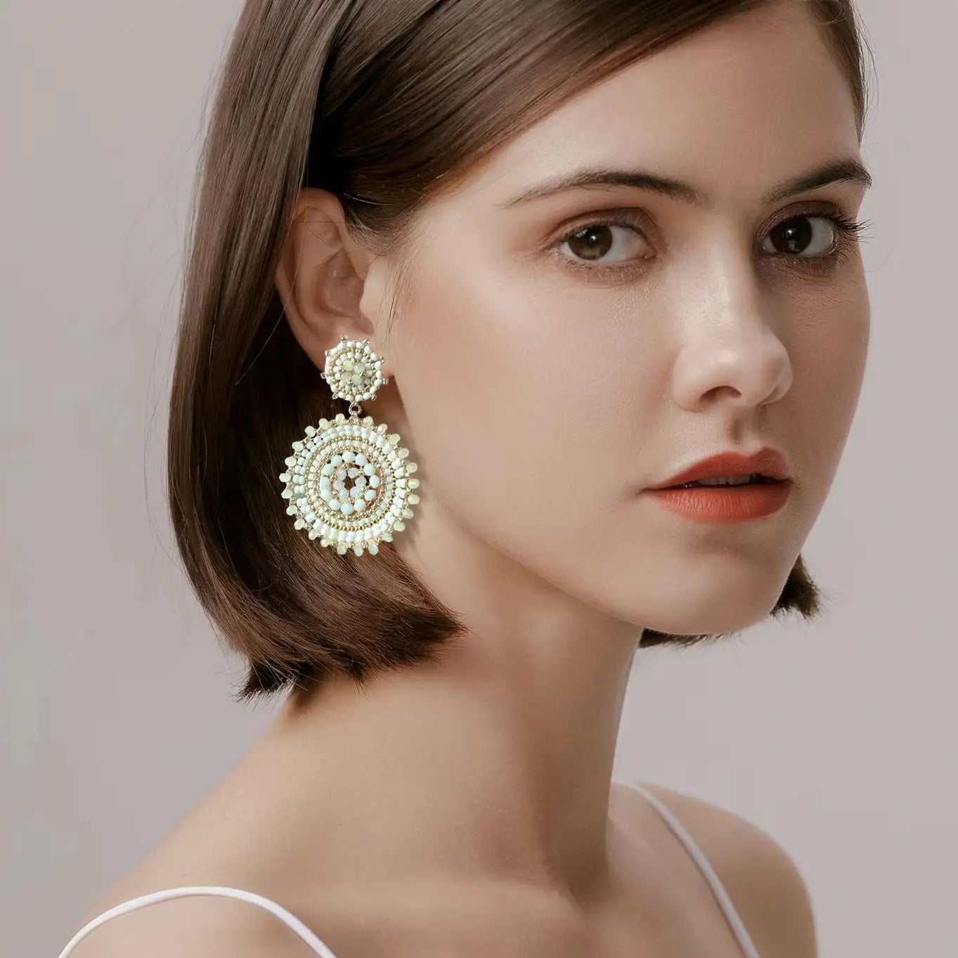Boho Colorful Seed Beads Earrings for Women Luxury Handmade Crystal Round Woven Dangle Earrings Fashion Jewelry Gifts