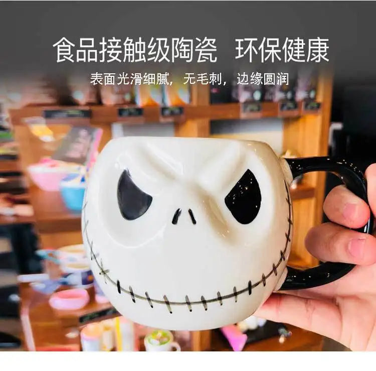 1pc 600ml Halloween Skull Mug with Handle Lidless Ceramic Cup Funny Coffee Cup Mocha Mug Halloween Gift Home Decor - Charlie Dolly
