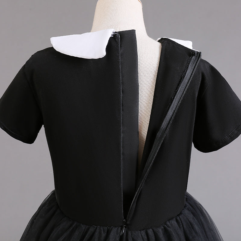Wednesday Adams Costume Girl Carnival Party Movie Cosplay Dress Wednesday Easter Halloween Costume for Kids 3-12 Years - Charlie Dolly