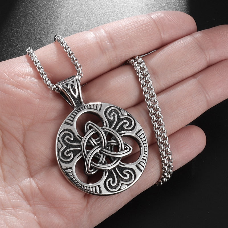Vintage Odin Celtics Knot Pendant Necklace Men Punk Viking Jewelry Odin Trinity Necklace - Charlie Dolly