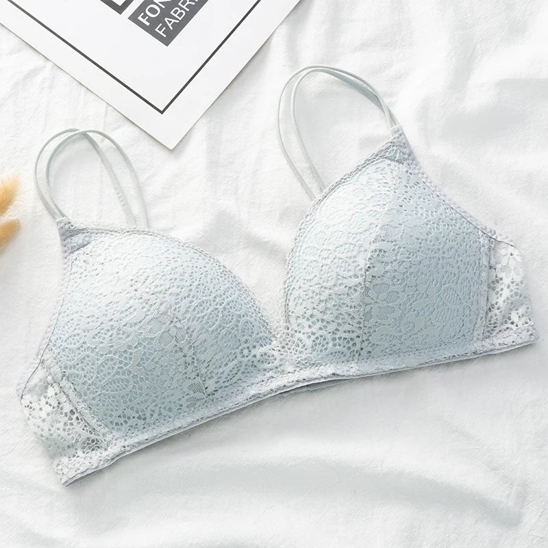 Wirefree Bra for Women Push Up Sexy Underwear Thin Breathable Bras Women Girl's Lace Brassiere Soft Lingerie Underwear A/B Cup - Charlie Dolly