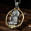 Vintage Buddha Pendant Necklace for Men and Women Religious Jewelry Amulet Gift Manjusri Bodhisattva Guanyin Pendant - Charlie Dolly