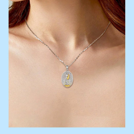 Fortuna Goddess of Fortune Necklace, S925 Silver with 18K Gold