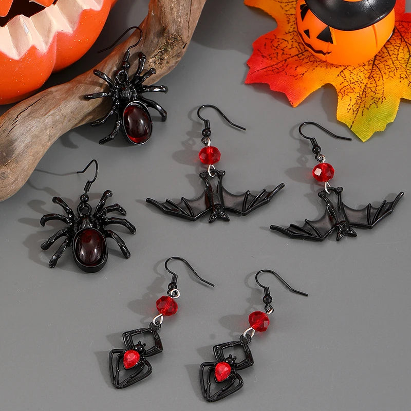 Funny Spider Webs Bats Skeletons Butterflies  Stud Earrings for Women Fashion Jewelry Minimalist Accessories Wholesale Halloween - Charlie Dolly