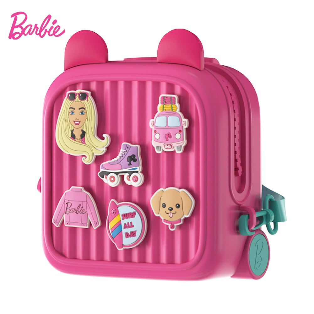 Barbie Kawaii Anime Small Backpack DIY Patch Children's Trendy Cartoon Kindergarten School Bag Birthday Gift