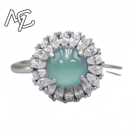 S925 Silver Burmese Jade Flower, Gourd & Butterfly Adjustable Ring, Sacred Amulet