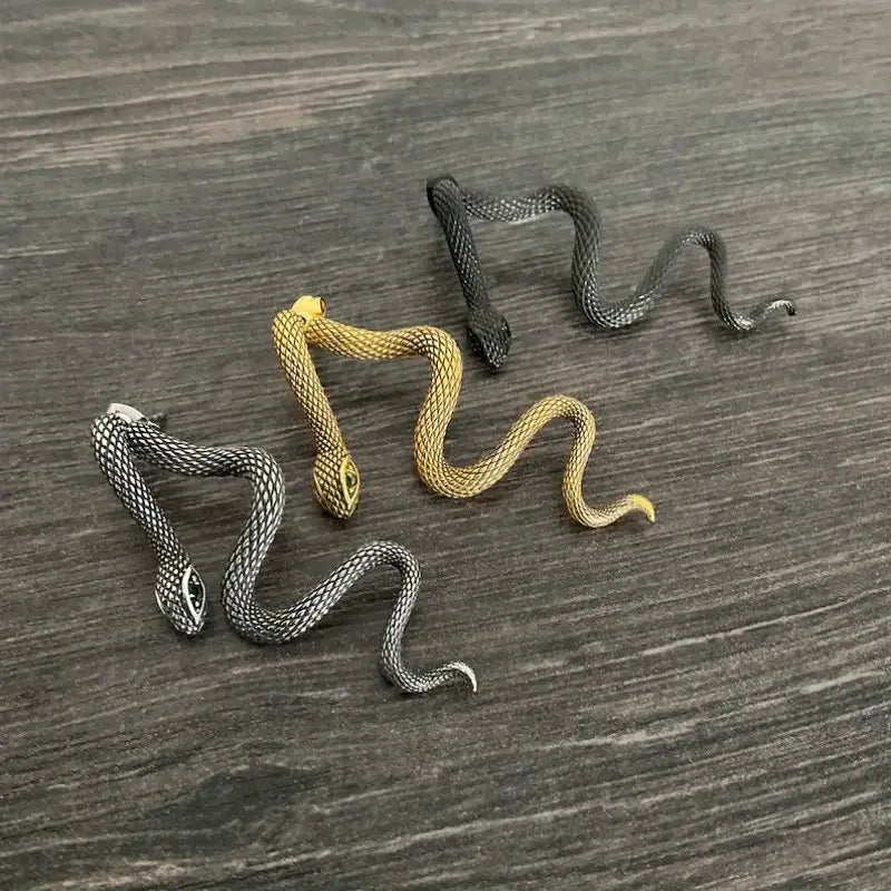 Exaggerated Snake Shape Long Drop Earrings Back Front Hanging Vintage Irregular Earrings for WomenTrendy Halloween Jewelry Gifts - Charlie Dolly