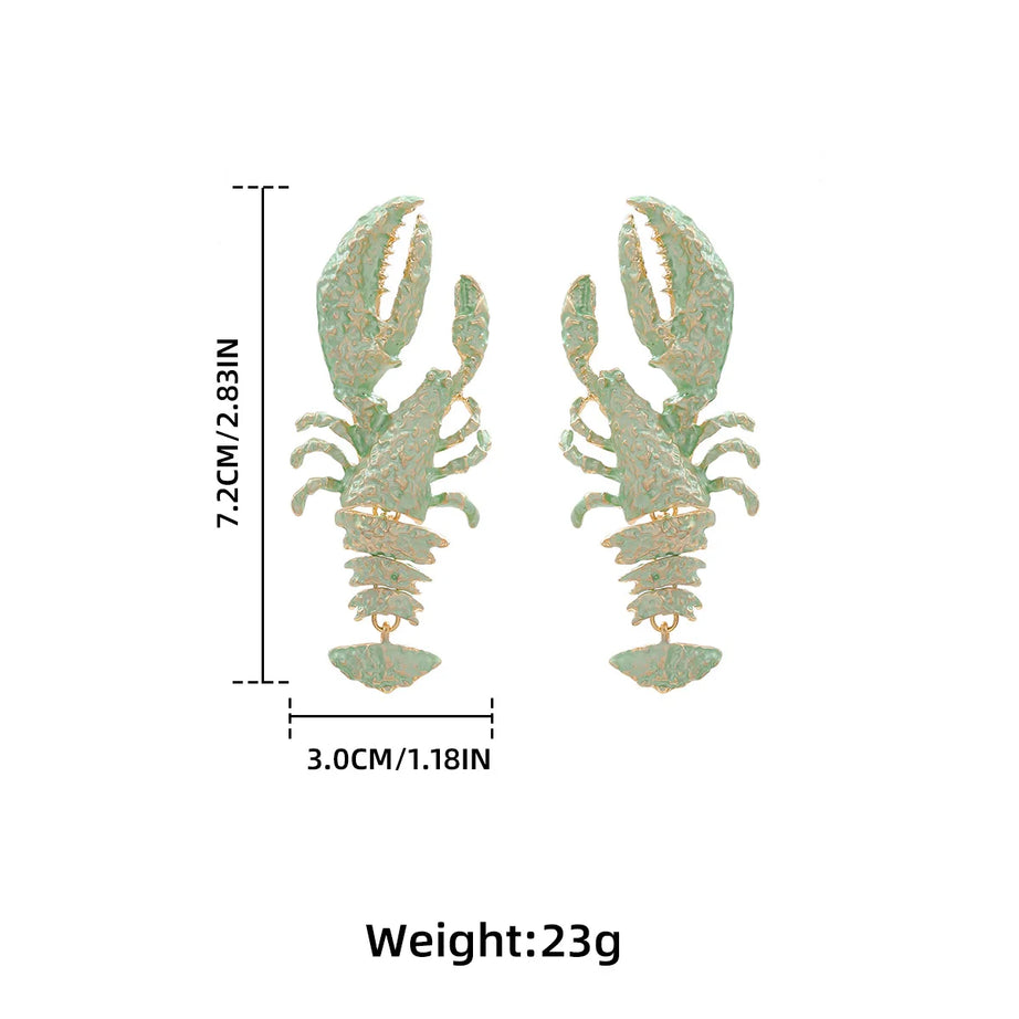 Enamel Lobster Ocean Drop Earrings Jewelry
