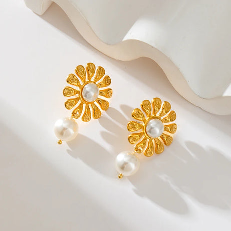 Blue Stone Gold Plated Drop Earrings Jewelry