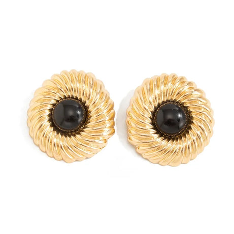 Resin Bead Big Spiral Stud Earrings Jewelry