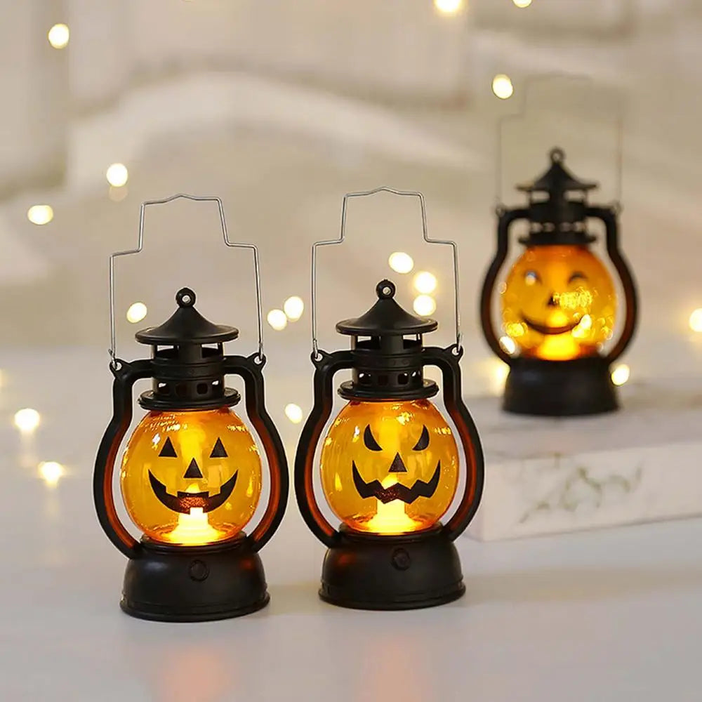 2024 New Halloween LED Retro Pumpkin Lantern Battery Operated Flickering Pumpkin Lanterns For Garden Landscape Decoration - Charlie Dolly
